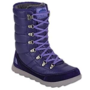 The‎ North Face Thermoball 8" Lace Boots Purple Quilted Size 7 Winter Snow Cozy